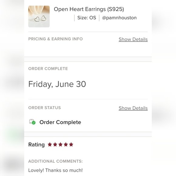 Open Heart Earrings (S925) - Picture 9 of 9